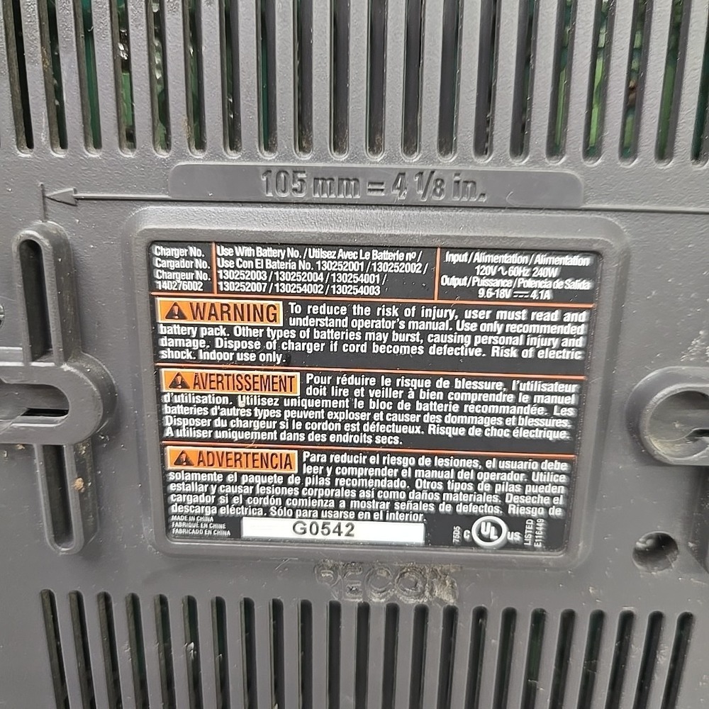 Ridgid Rapid Max Dual 12.0v 14.4v 18.0v Battery Charger Model 140276002 Tested - Picture 2 of 2